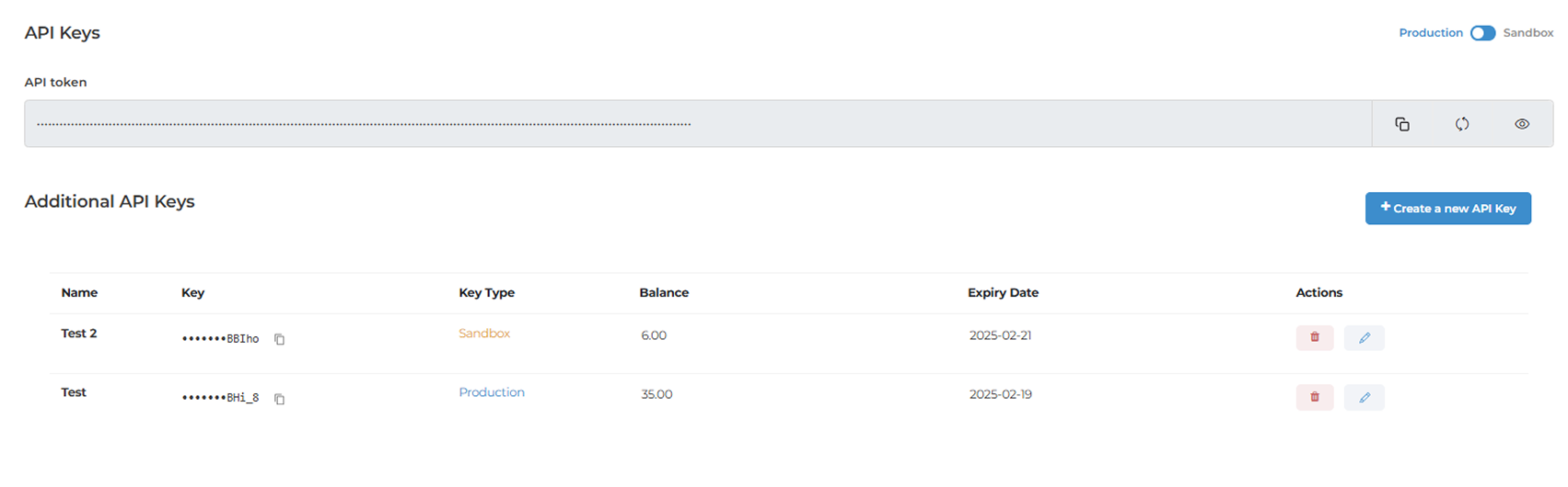 Eden multi-API key management